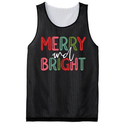 Merry And Bright Christmas Pajama Cute Xmas Holiday Mesh Reversible Basketball Jersey Tank