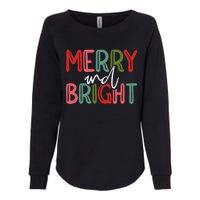 Merry And Bright Christmas Pajama Cute Xmas Holiday Womens California Wash Sweatshirt