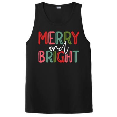 Merry And Bright Christmas Pajama Cute Xmas Holiday PosiCharge Competitor Tank