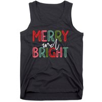 Merry And Bright Christmas Pajama Cute Xmas Holiday Tank Top