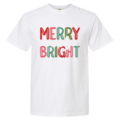 Merry And Bright Christmas Pajama Cute Xmas Holiday Garment-Dyed Heavyweight T-Shirt