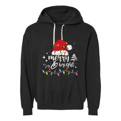 Merry And Bright Christmas Lights Xmas Garment-Dyed Fleece Hoodie