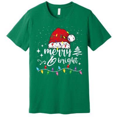 Merry And Bright Christmas Lights Xmas Premium T-Shirt