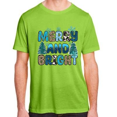 Merry And Bright Winter Xmas Tree Lights Western Christmas Adult ChromaSoft Performance T-Shirt