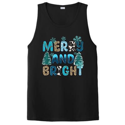 Merry And Bright Winter Xmas Tree Lights Western Christmas PosiCharge Competitor Tank