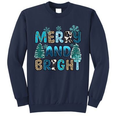 Merry And Bright Winter Xmas Tree Lights Western Christmas Sweatshirt