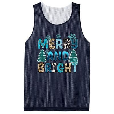 Merry And Bright Winter Xmas Tree Lights Western Christmas Mesh Reversible Basketball Jersey Tank