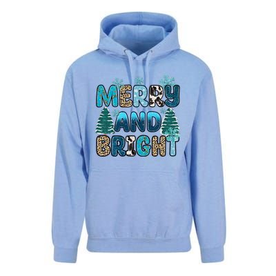 Merry And Bright Winter Xmas Tree Lights Western Christmas Unisex Surf Hoodie