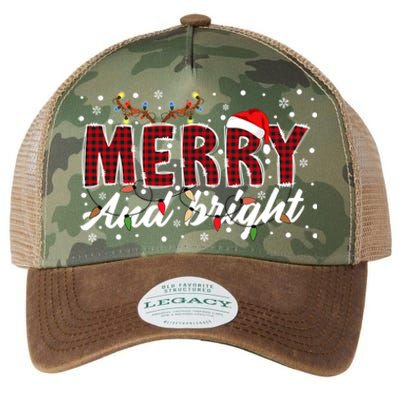 Merry And Bright Buffalo Plaid Red Santa Hat Christmas Xmas Legacy Tie Dye Trucker Hat