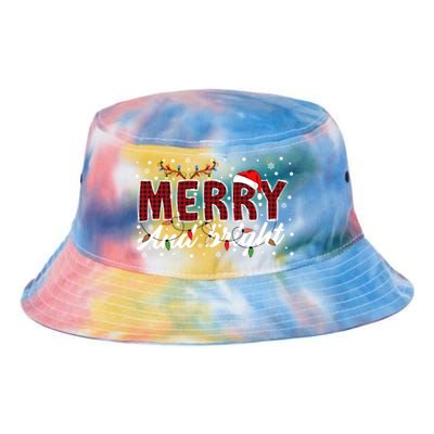 Merry And Bright Buffalo Plaid Red Santa Hat Christmas Xmas Tie Dye Newport Bucket Hat