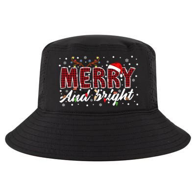 Merry And Bright Buffalo Plaid Red Santa Hat Christmas Xmas Cool Comfort Performance Bucket Hat