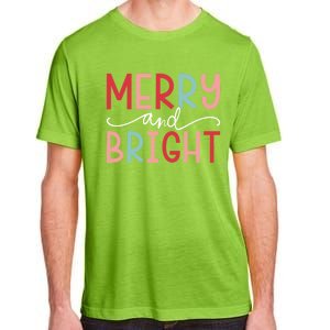 Merry And Bright Holiday Season Winter Vibes Christmas Gift Adult ChromaSoft Performance T-Shirt