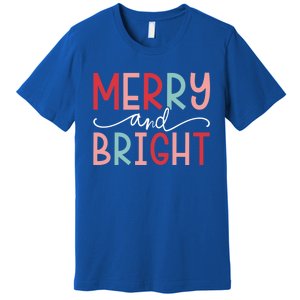 Merry And Bright Holiday Season Winter Vibes Christmas Gift Premium T-Shirt