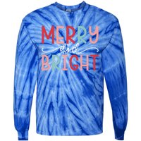 Merry And Bright Holiday Season Winter Vibes Christmas Gift Tie-Dye Long Sleeve Shirt