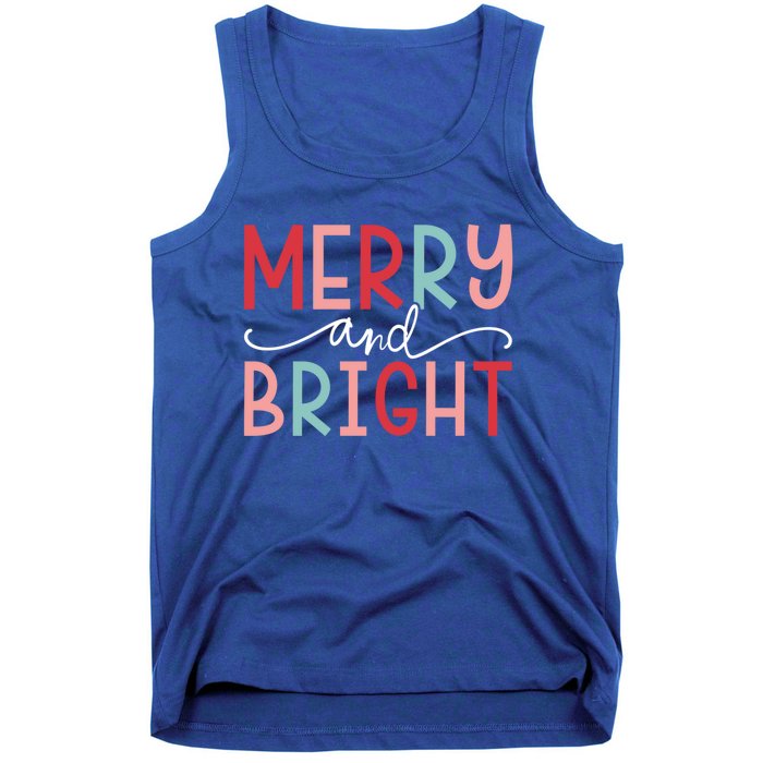 Merry And Bright Holiday Season Winter Vibes Christmas Gift Tank Top