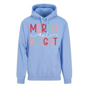 Merry And Bright Holiday Season Winter Vibes Christmas Gift Unisex Surf Hoodie