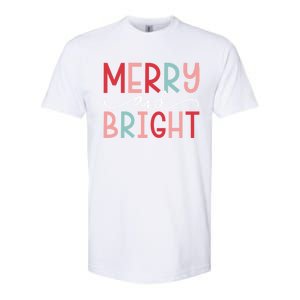 Merry And Bright Holiday Season Winter Vibes Christmas Gift Softstyle CVC T-Shirt