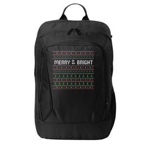 Merry And Bright Holiday Winter Vibes Christmas Funny Gift City Backpack