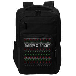 Merry And Bright Holiday Winter Vibes Christmas Funny Gift Impact Tech Backpack