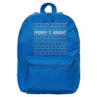 Merry And Bright Holiday Winter Vibes Christmas Funny Gift 16 in Basic Backpack