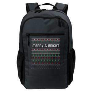 Merry And Bright Holiday Winter Vibes Christmas Funny Gift Daily Commute Backpack