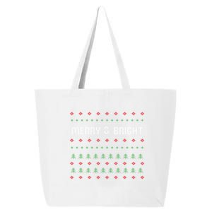 Merry And Bright Holiday Winter Vibes Christmas Funny Gift 25L Jumbo Tote