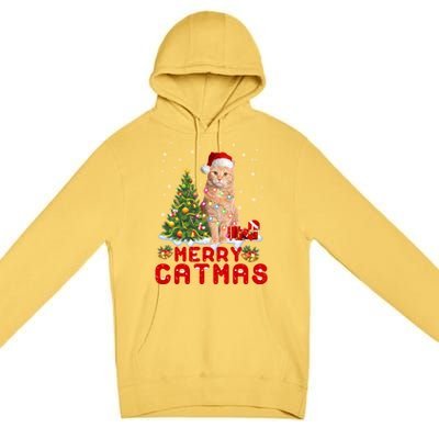 Meowy And Bright Merry Catmas Matching Pajamas Happy Family Great Gift Premium Pullover Hoodie