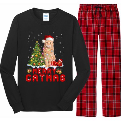 Meowy And Bright Merry Catmas Matching Pajamas Happy Family Great Gift Long Sleeve Pajama Set