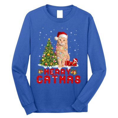 Meowy And Bright Merry Catmas Matching Pajamas Happy Family Great Gift Long Sleeve Shirt