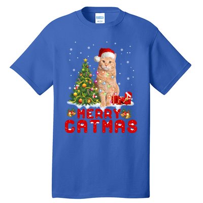 Meowy And Bright Merry Catmas Matching Pajamas Happy Family Great Gift Tall T-Shirt