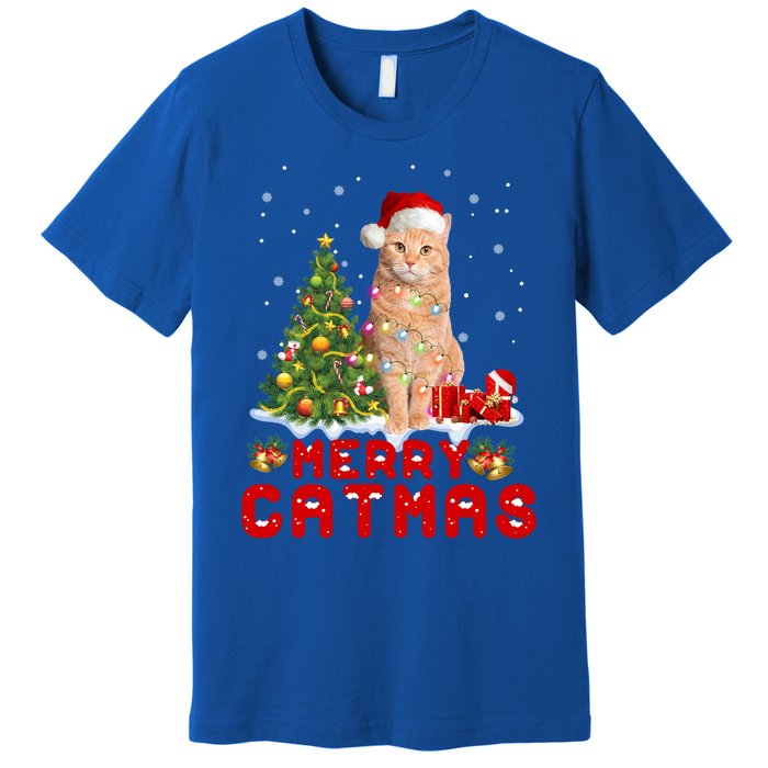 Meowy And Bright Merry Catmas Matching Pajamas Happy Family Great Gift Premium T-Shirt