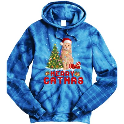 Meowy And Bright Merry Catmas Matching Pajamas Happy Family Great Gift Tie Dye Hoodie