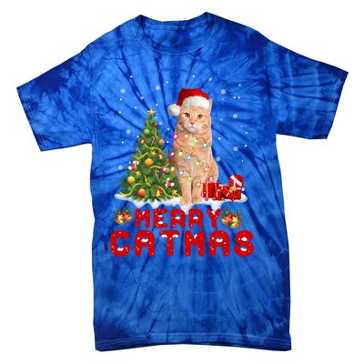 Meowy And Bright Merry Catmas Matching Pajamas Happy Family Great Gift Tie-Dye T-Shirt