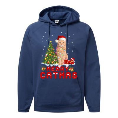 Meowy And Bright Merry Catmas Matching Pajamas Happy Family Great Gift Performance Fleece Hoodie