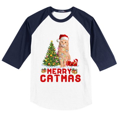 Meowy And Bright Merry Catmas Matching Pajamas Happy Family Great Gift Baseball Sleeve Shirt