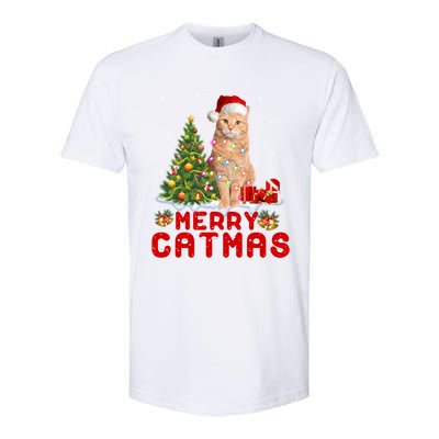 Meowy And Bright Merry Catmas Matching Pajamas Happy Family Great Gift Softstyle CVC T-Shirt