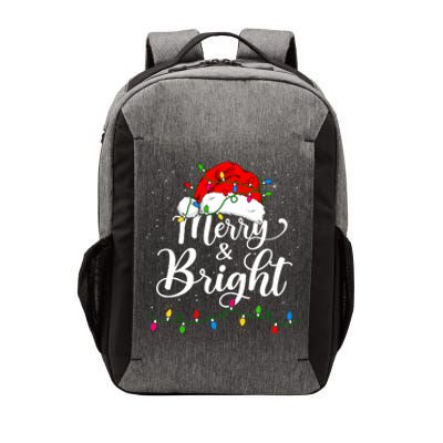 Merry And Bright Christmas Lights Santa Hat Xmas Pajama 2024 Vector Backpack