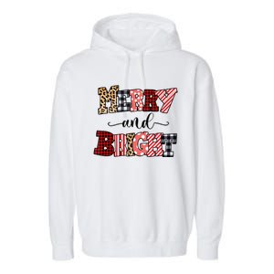 Merry And Bright Christmas Vibes Collection Tank Top Garment-Dyed Fleece Hoodie