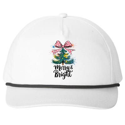 Merry And Bright Colorful Christmas Tree Coquette Women Tank Top Snapback Five-Panel Rope Hat