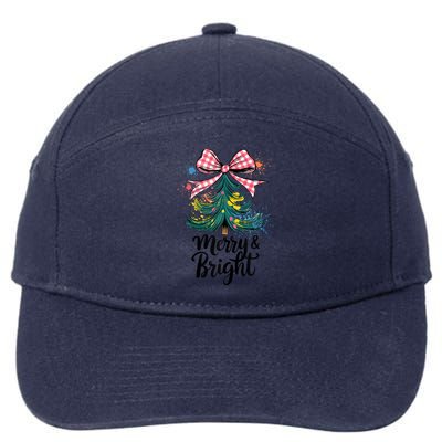 Merry And Bright Colorful Christmas Tree Coquette Women Tank Top 7-Panel Snapback Hat