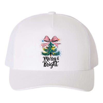 Merry And Bright Colorful Christmas Tree Coquette Women Tank Top Yupoong Adult 5-Panel Trucker Hat