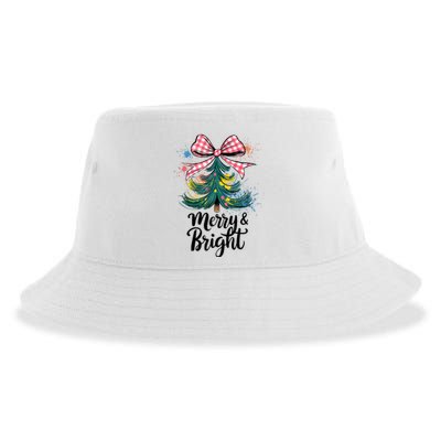 Merry And Bright Colorful Christmas Tree Coquette Women Tank Top Sustainable Bucket Hat