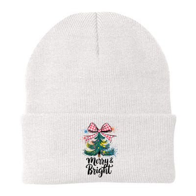 Merry And Bright Colorful Christmas Tree Coquette Women Tank Top Knit Cap Winter Beanie