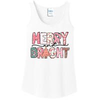 Merry And Bright Pink Christmas Ladies Essential Tank