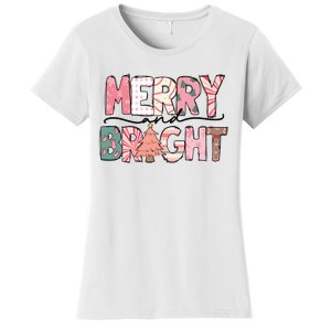 Merry And Bright Pink Christmas Women's T-Shirt