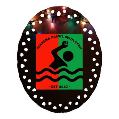 Montgomery Alabama Brawl Swim Team Ceramic Oval Ornament