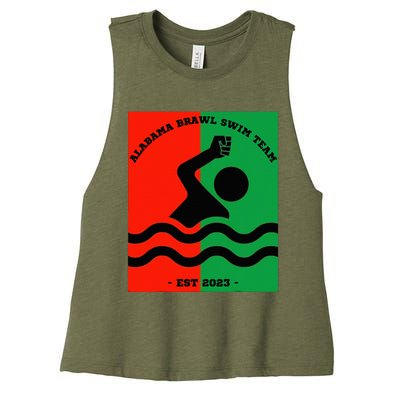 Montgomery Alabama Brawl Swim Team Women's Racerback Cropped Tank