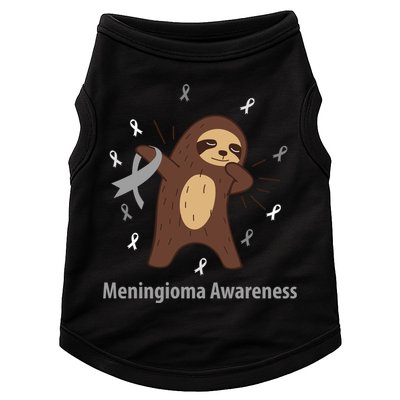 Meningioma Awareness Brain Cancer Related Sloth Ribbon Gift Doggie Tank