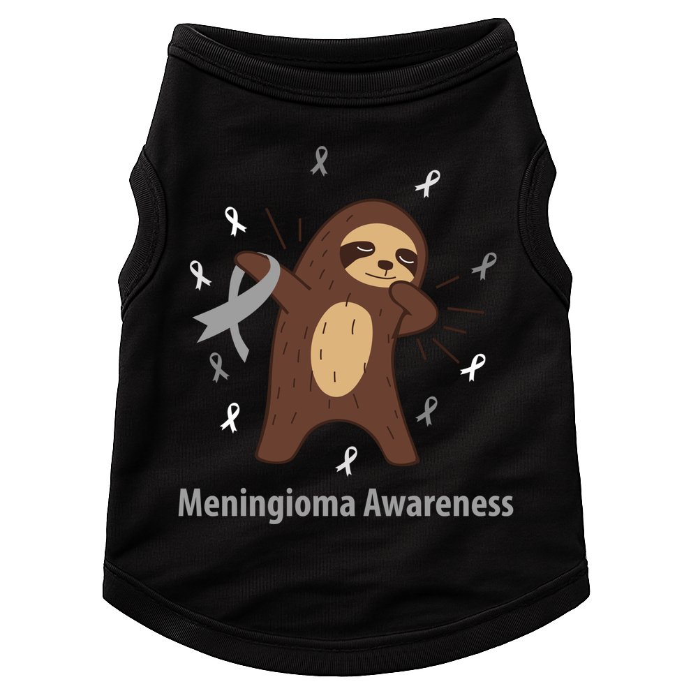 Meningioma Awareness Brain Cancer Related Sloth Ribbon Gift Doggie Tank