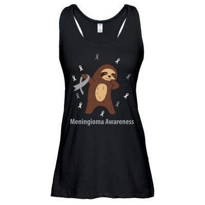 Meningioma Awareness Brain Cancer Related Sloth Ribbon Gift Ladies Essential Flowy Tank